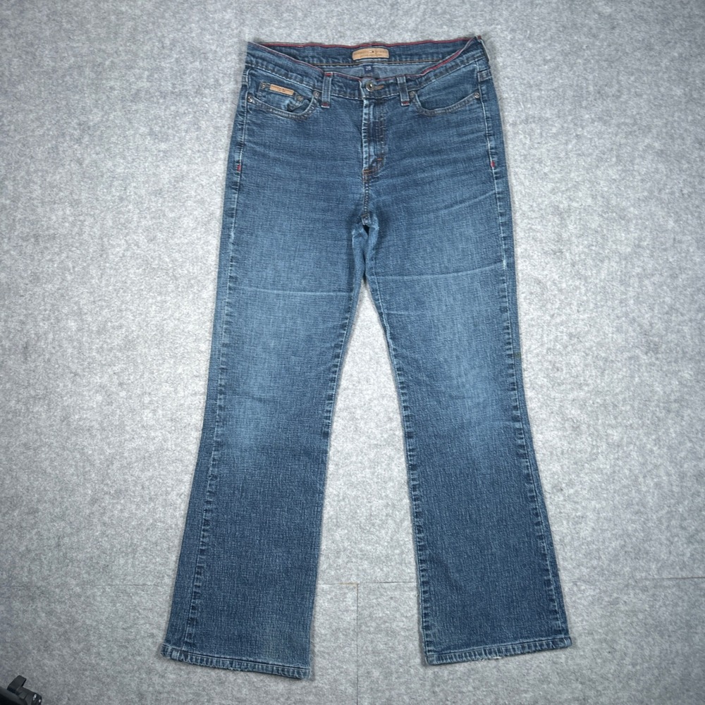 Tommy Jeans denim pants womens 28 Blue Euro Flare Y2K vintage 90s retro